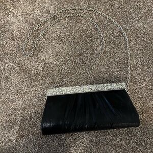 Kate Landry Evening Bag, Black Clutch with Crystals